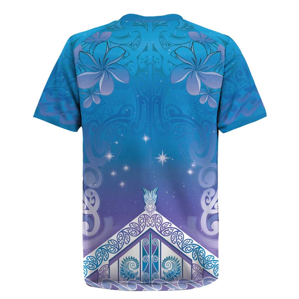 New Zealand Matariki Rugby Jersey Maori Marae Cyan Galaxy LT05 - Polynesian Pride
