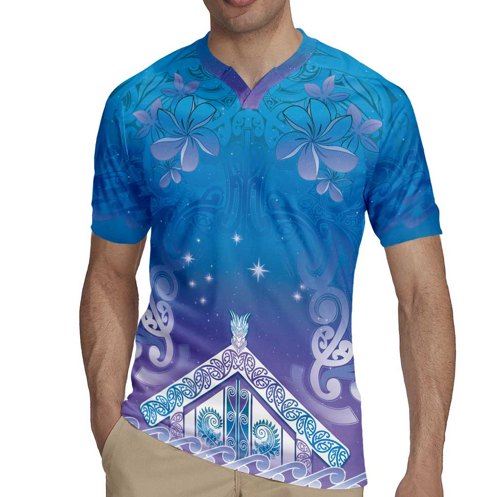 New Zealand Matariki Rugby Jersey Maori Marae Cyan Galaxy LT05 - Polynesian Pride