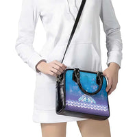 New Zealand Matariki Shoulder Handbag Maori Marae Cyan Galaxy