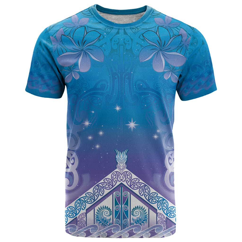 New Zealand Matariki T Shirt Maori Marae Cyan Galaxy LT05 Cyan - Polynesian Pride