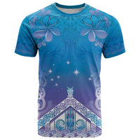 New Zealand Matariki T Shirt Maori Marae Cyan Galaxy LT05 Cyan - Polynesian Pride