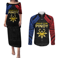 Philippines Independence Day Couples Matching Puletasi and Long Sleeve Button Shirt Proud To Be Pinoy