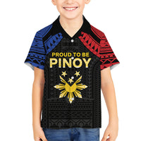 Philippines Independence Day Family Matching Long Sleeve Bodycon Dress and Hawaiian Shirt Proud To Be Pinoy LT05 Son's Shirt Black - Polynesian Pride