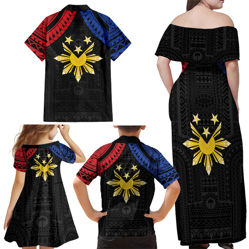 Philippines Independence Day Family Matching Off Shoulder Maxi Dress and Hawaiian Shirt Proud To Be Pinoy