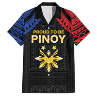 Philippines Independence Day Family Matching Off Shoulder Short Dress and Hawaiian Shirt Proud To Be Pinoy LT05 Dad's Shirt - Short Sleeve Black - Polynesian Pride