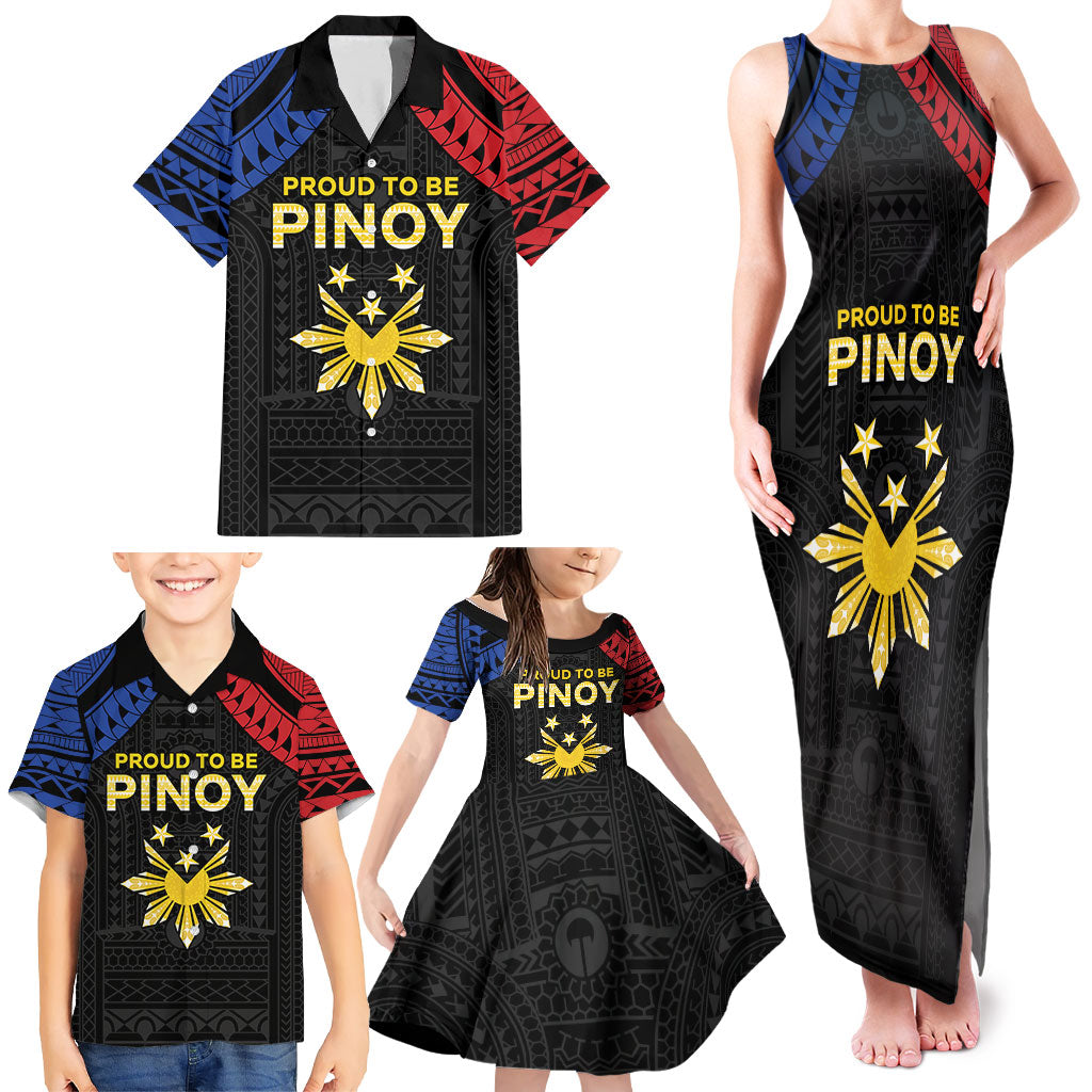 Philippines Independence Day Family Matching Tank Maxi Dress and Hawaiian Shirt Proud To Be Pinoy LT05 - Polynesian Pride