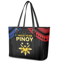 Philippines Independence Day Leather Tote Bag Proud To Be Pinoy