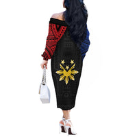Philippines Independence Day Off The Shoulder Long Sleeve Dress Proud To Be Pinoy