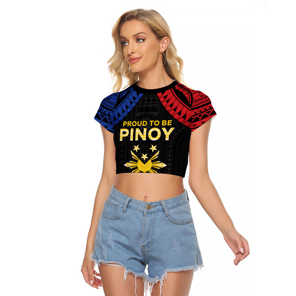 Philippines Independence Day Raglan Cropped T Shirt Proud To Be Pinoy