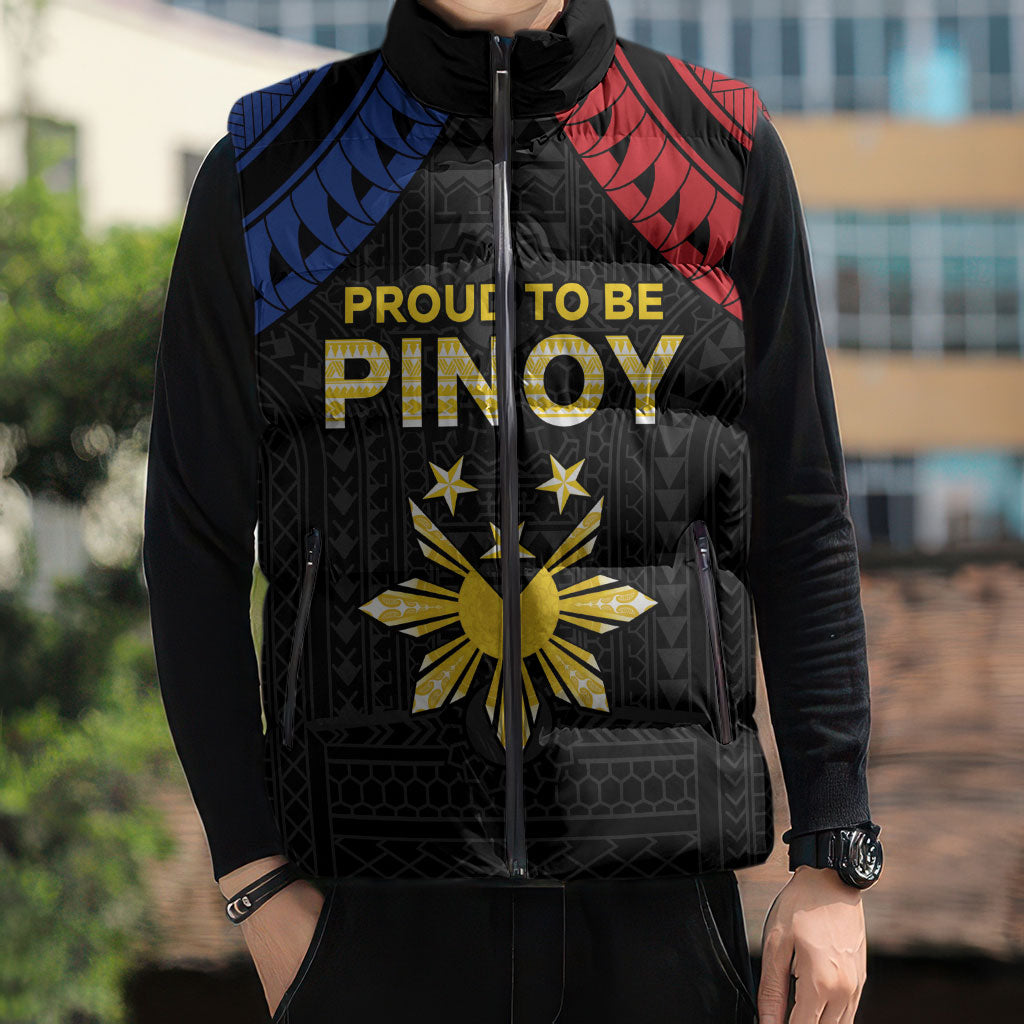 Philippines Independence Day Sleeveless Puffer Jacket Proud To Be Pinoy