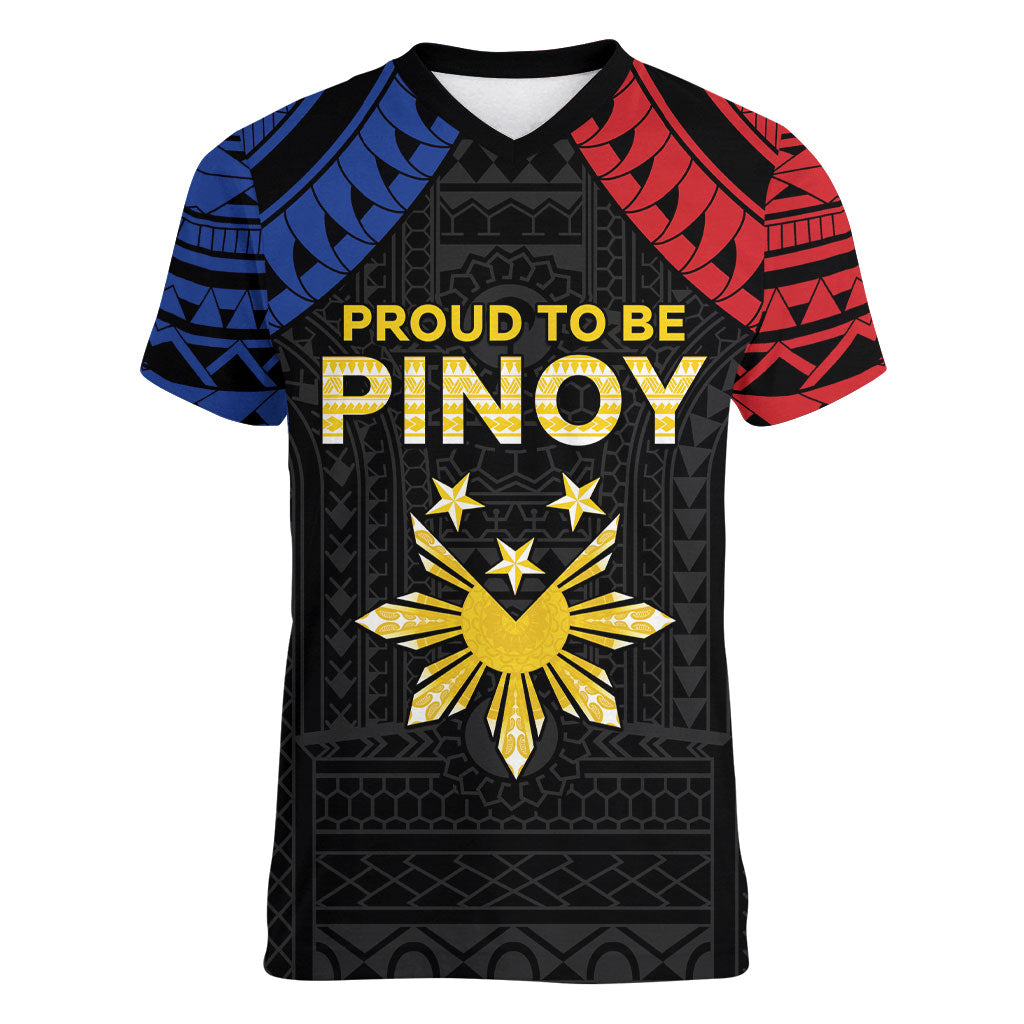 Philippines Independence Day Women V-Neck T-Shirt Proud To Be Pinoy