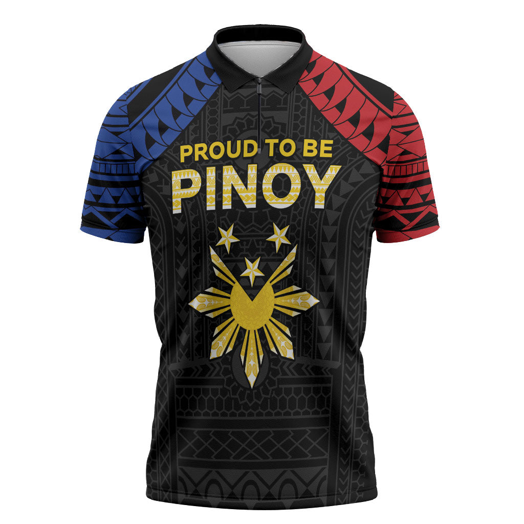 Philippines Independence Day Zipper Polo Shirt Proud To Be Pinoy