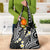 Plumeria With Black Polynesian Tattoo Pattern Grocery Bag