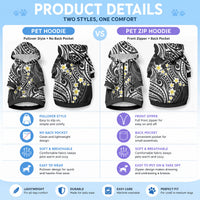 Plumeria With Black Polynesian Tattoo Pattern Pet Hoodie LT05 - Polynesian Pride