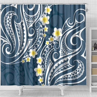 Plumeria With Blue Polynesian Tattoo Pattern Shower Curtain LT05 - Polynesian Pride