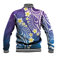 Plumeria With Galaxy Polynesian Tattoo Pattern Baseball Jacket