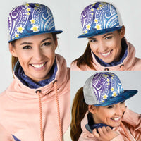 Plumeria With Galaxy Polynesian Tattoo Pattern Mesh Trucker Cap - Polynesian Pride