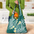 Plumeria With Teal Polynesian Tattoo Pattern Grocery Bag