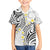 Plumeria With White Polynesian Tattoo Pattern Family Matching Off The Shoulder Long Sleeve Dress and Hawaiian Shirt