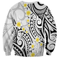 Plumeria With White Polynesian Tattoo Pattern Sweatshirt