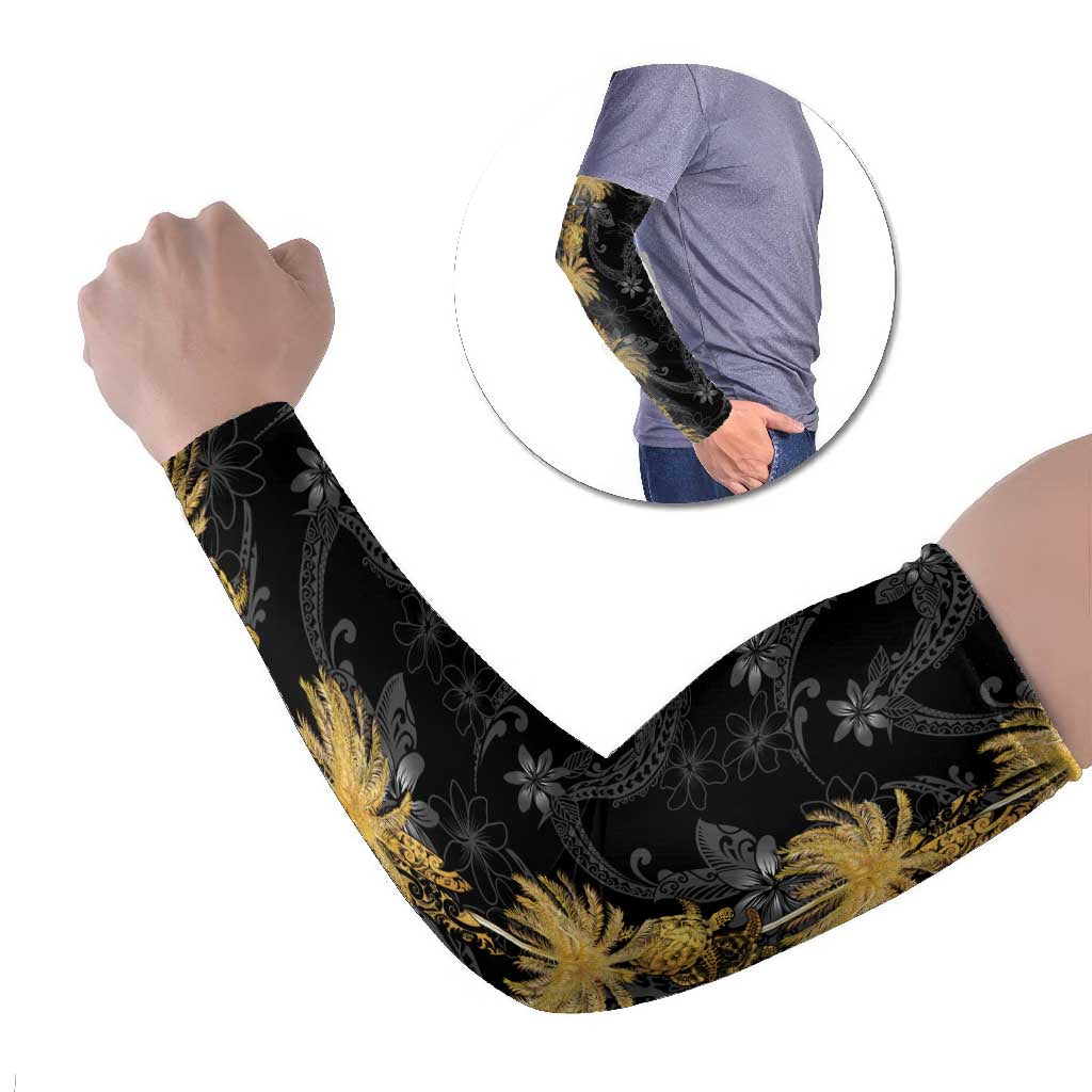 Hawaiian Honu And Surfboards Arm Sleeves Gold Style LT05 Set of 2 Gold - Polynesian Pride