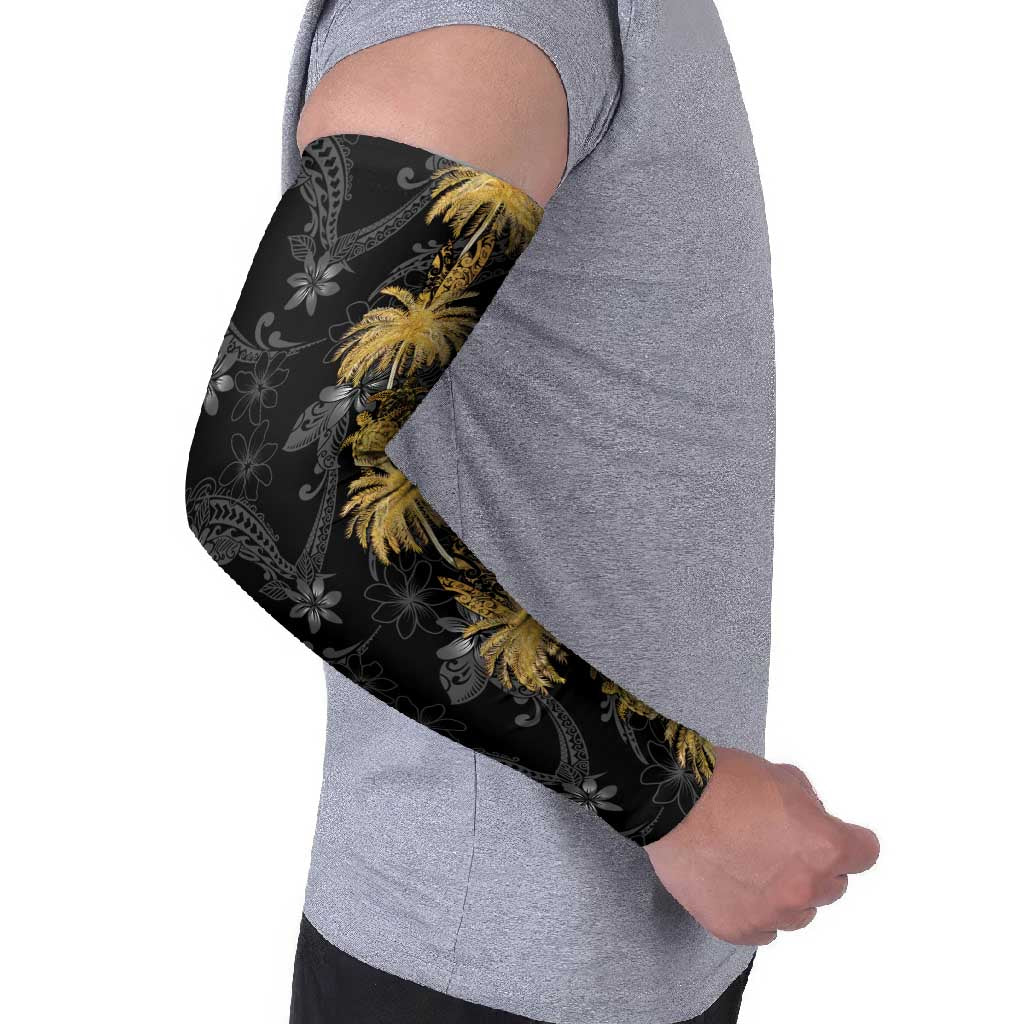 Hawaiian Honu And Surfboards Arm Sleeves Gold Style - Polynesian Pride