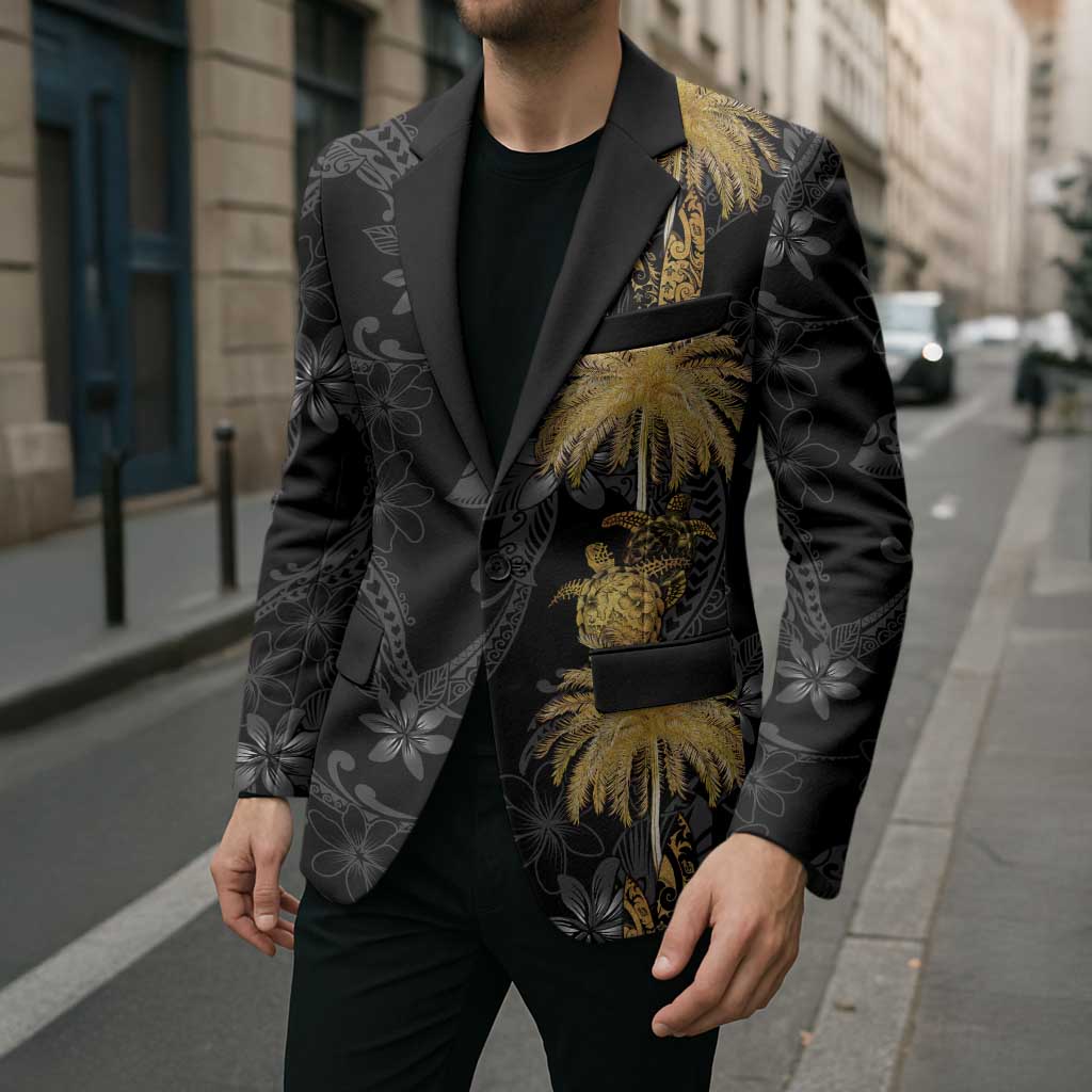 Hawaiian Honu And Surfboards Blazer Gold Style - Polynesian Pride