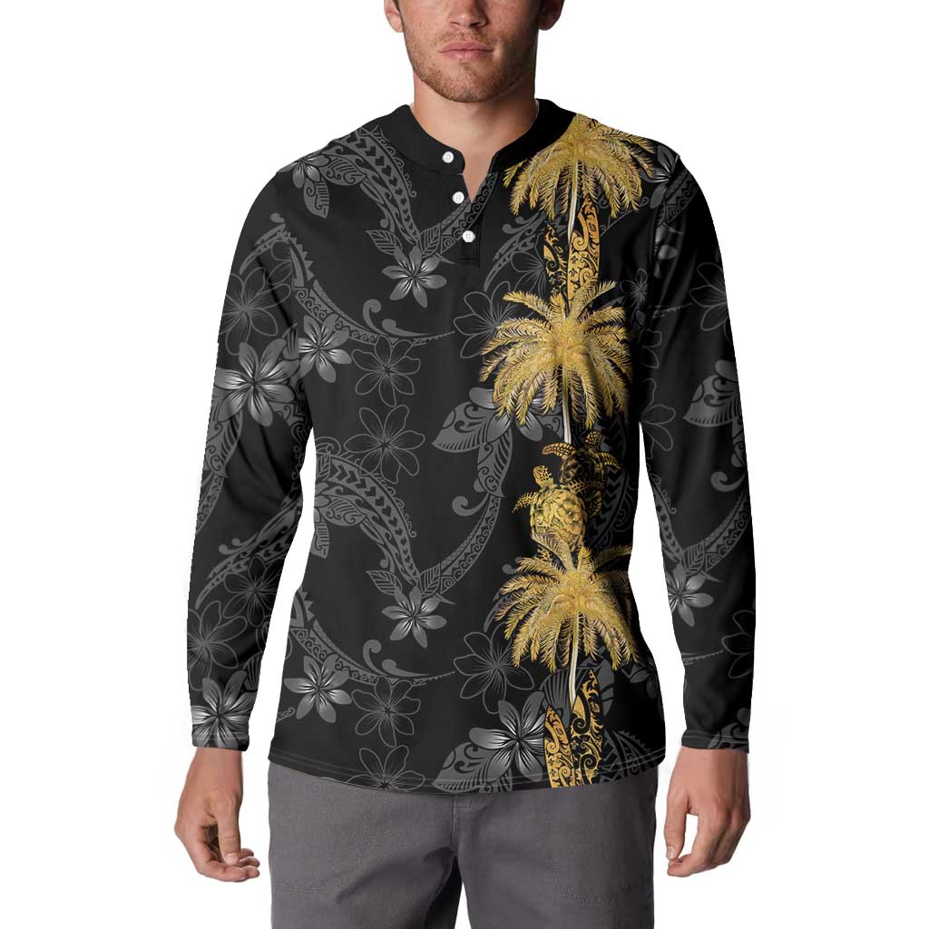 Hawaiian Honu And Surfboards Button Sweatshirt Gold Style - Polynesian Pride