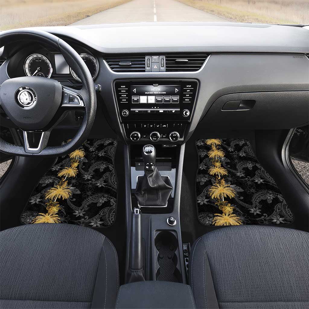 Hawaiian Honu And Surfboards Car Mats Gold Style - Polynesian Pride
