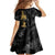 Hawaiian Honu And Surfboards Family Matching Mermaid Dress and Hawaiian Shirt Gold Style - Polynesian Pride