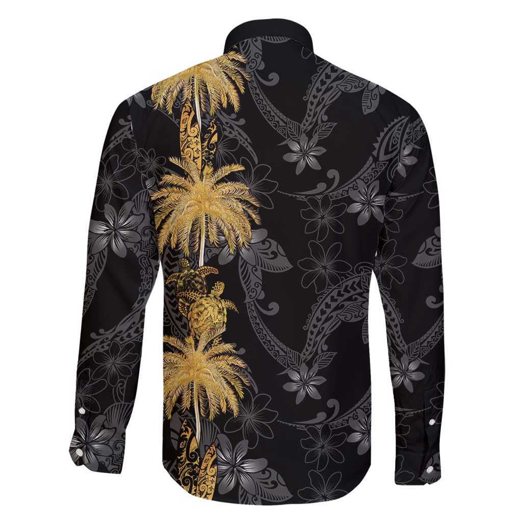 Hawaiian Honu And Surfboards Family Matching Tank Maxi Dress and Hawaiian Shirt Gold Style LT05 - Polynesian Pride