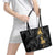 Hawaiian Honu And Surfboards Leather Tote Bag Gold Style - Polynesian Pride