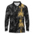 Hawaiian Honu And Surfboards Long Sleeve Polo Shirt Gold Style - Polynesian Pride