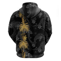 Hawaiian Honu And Surfboards Zip Hoodie Gold Style - Polynesian Pride