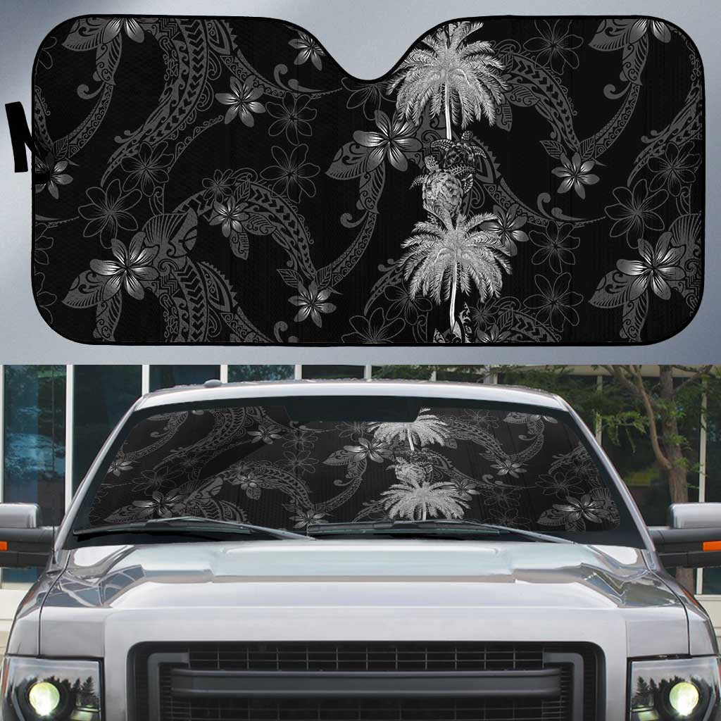 Hawaiian Honu And Surfboards Auto Sun Shade Silver Style LT05 Silver - Polynesian Pride