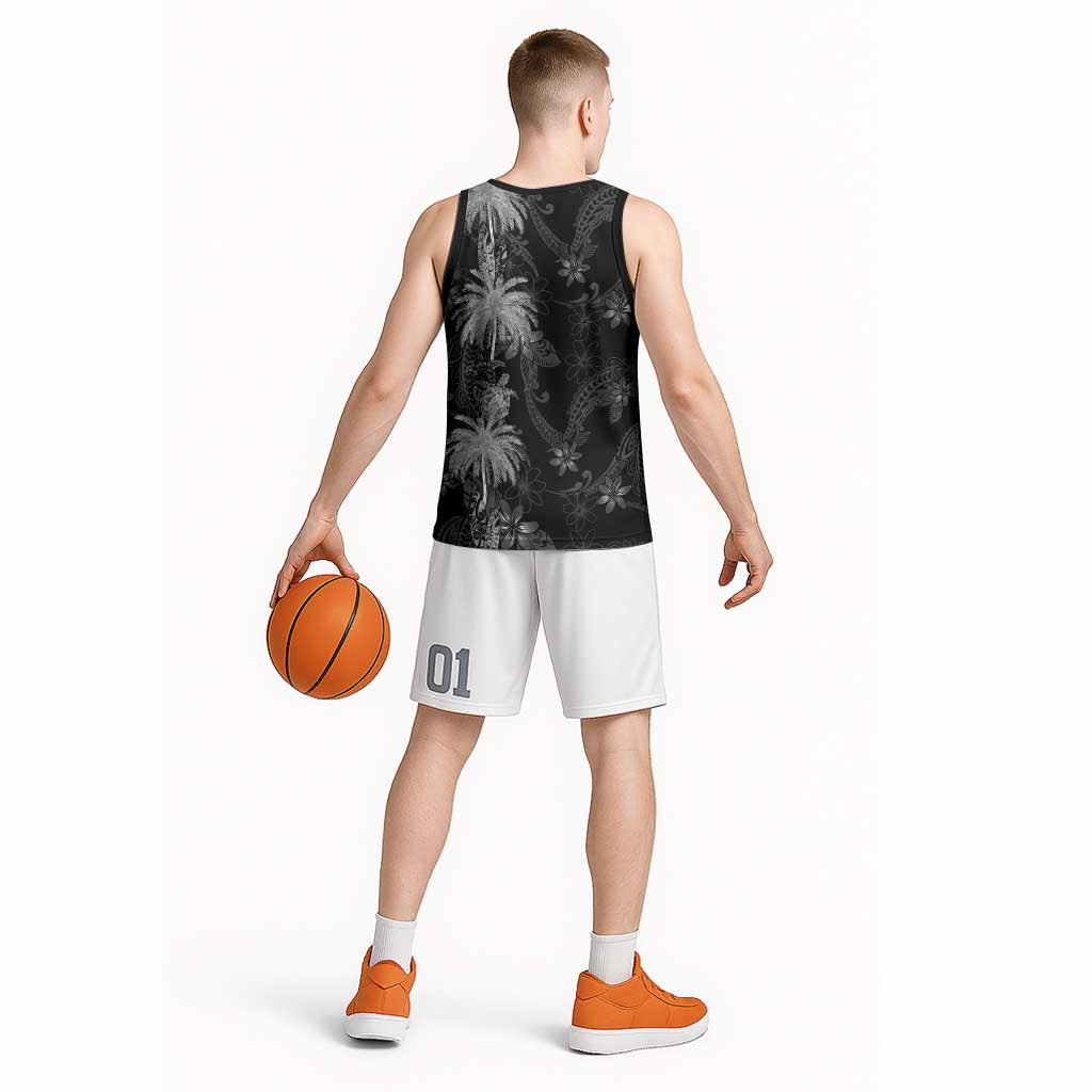Hawaiian Honu And Surfboards Basketball Jersey Silver Style - Polynesian Pride