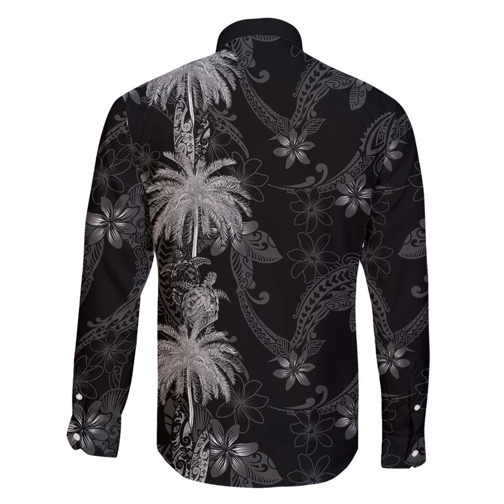 Hawaiian Honu And Surfboards Family Matching Long Sleeve Bodycon Dress and Hawaiian Shirt Silver Style LT05 - Polynesian Pride