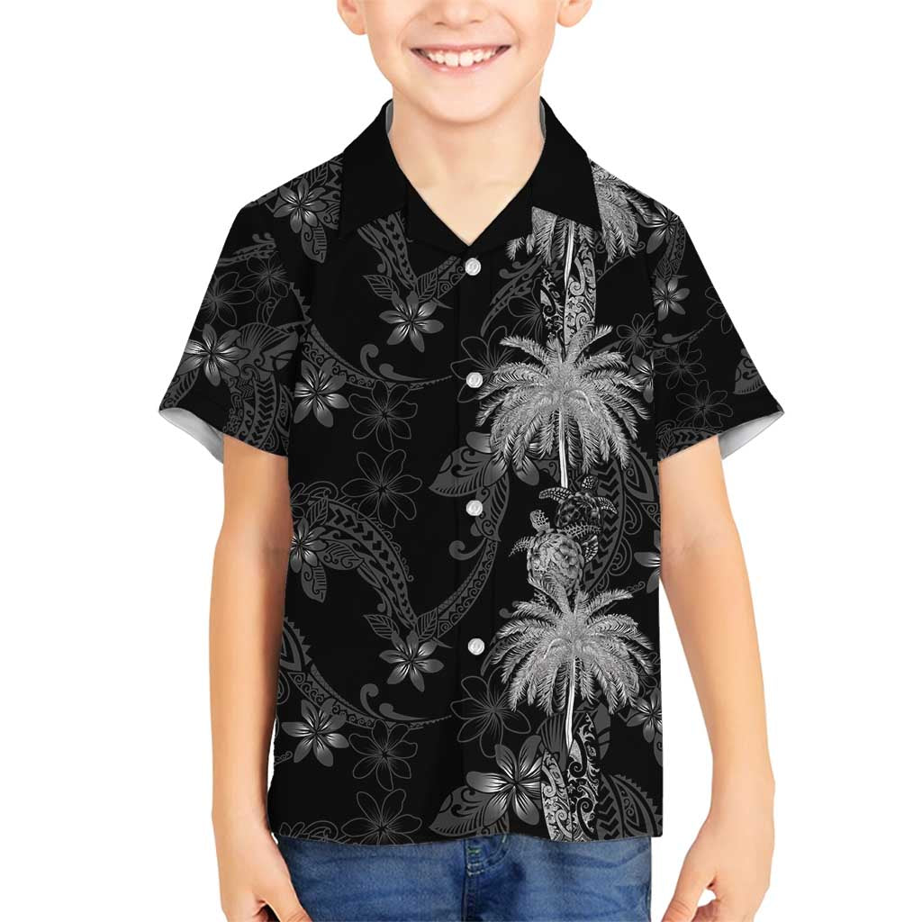 Hawaiian Honu And Surfboards Family Matching Long Sleeve Bodycon Dress and Hawaiian Shirt Silver Style LT05 Son's Shirt Silver - Polynesian Pride