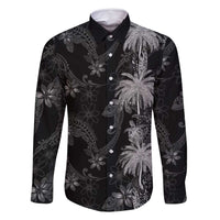 Hawaiian Honu And Surfboards Family Matching Mermaid Dress and Hawaiian Shirt Silver Style - Polynesian Pride
