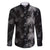 Hawaiian Honu And Surfboards Family Matching Mermaid Dress and Hawaiian Shirt Silver Style - Polynesian Pride