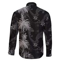 Hawaiian Honu And Surfboards Family Matching Mermaid Dress and Hawaiian Shirt Silver Style - Polynesian Pride