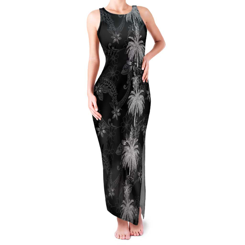 Hawaiian Honu And Surfboards Family Matching Tank Maxi Dress and Hawaiian Shirt Silver Style - Polynesian Pride