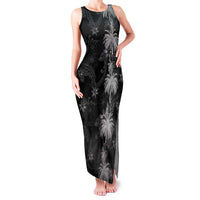 Hawaiian Honu And Surfboards Family Matching Tank Maxi Dress and Hawaiian Shirt Silver Style - Polynesian Pride
