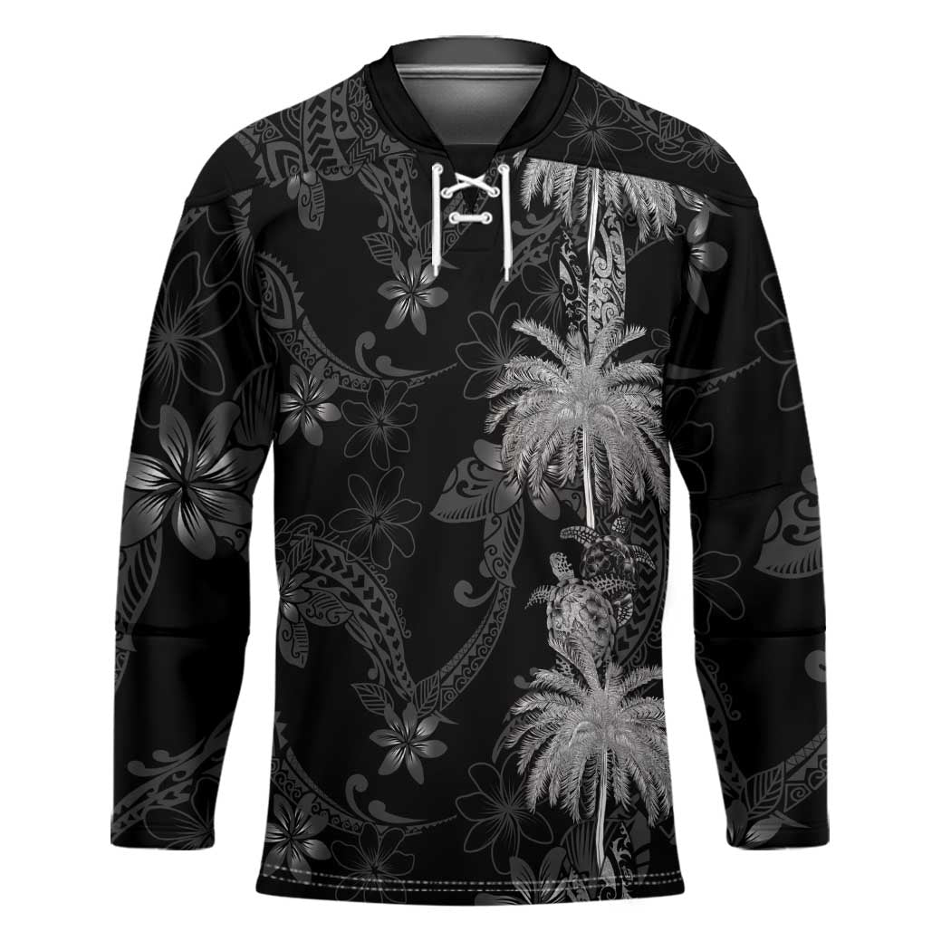 Hawaiian Honu And Surfboards Hockey Jersey Silver Style - Polynesian Pride