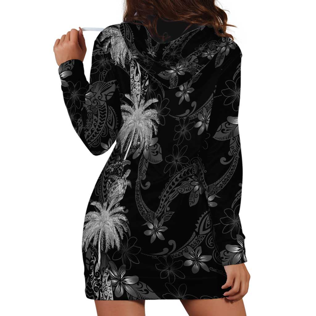 Hawaiian Honu And Surfboards Hoodie Dress Silver Style - Polynesian Pride