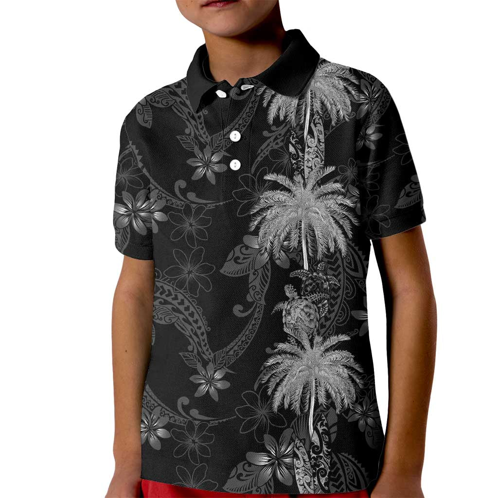 Hawaiian Honu And Surfboards Kid Polo Shirt Silver Style LT05 Kid Silver - Polynesian Pride
