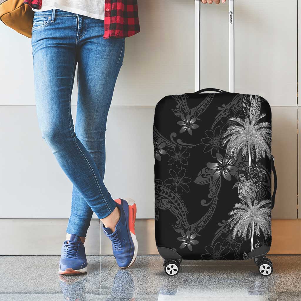 Hawaiian Honu And Surfboards Luggage Cover Silver Style - Polynesian Pride