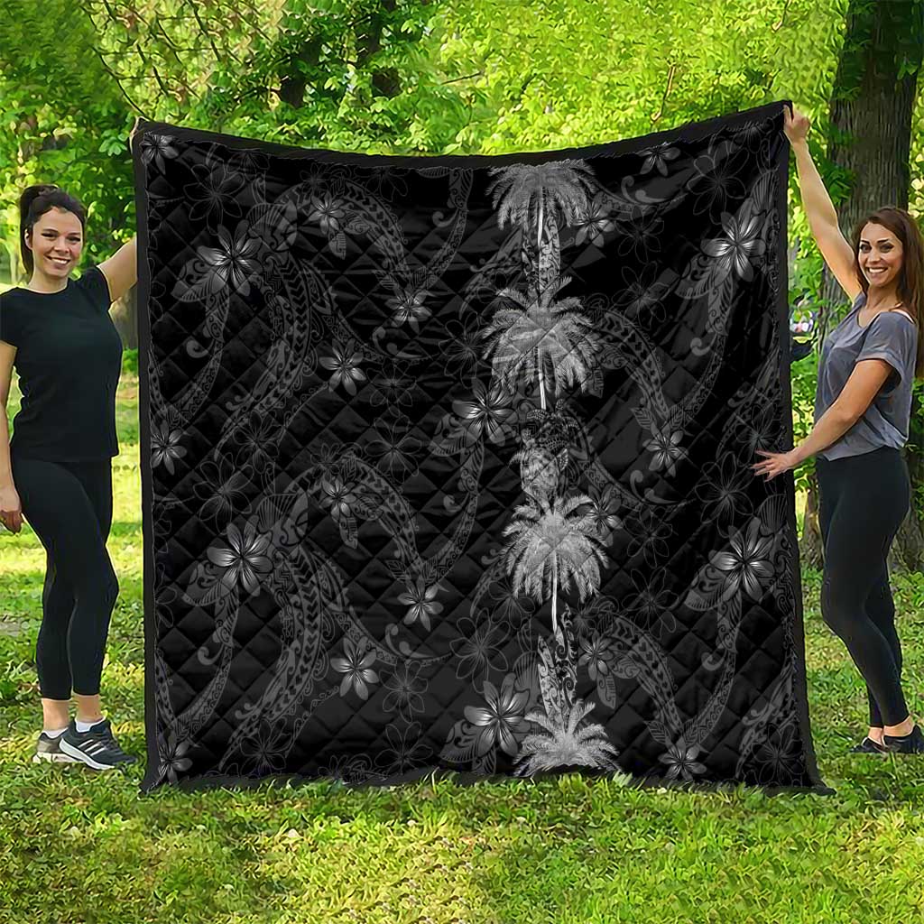 Hawaiian Honu And Surfboards Quilt Silver Style - Polynesian Pride