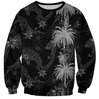 Hawaiian Honu And Surfboards Sweatshirt Silver Style - Polynesian Pride