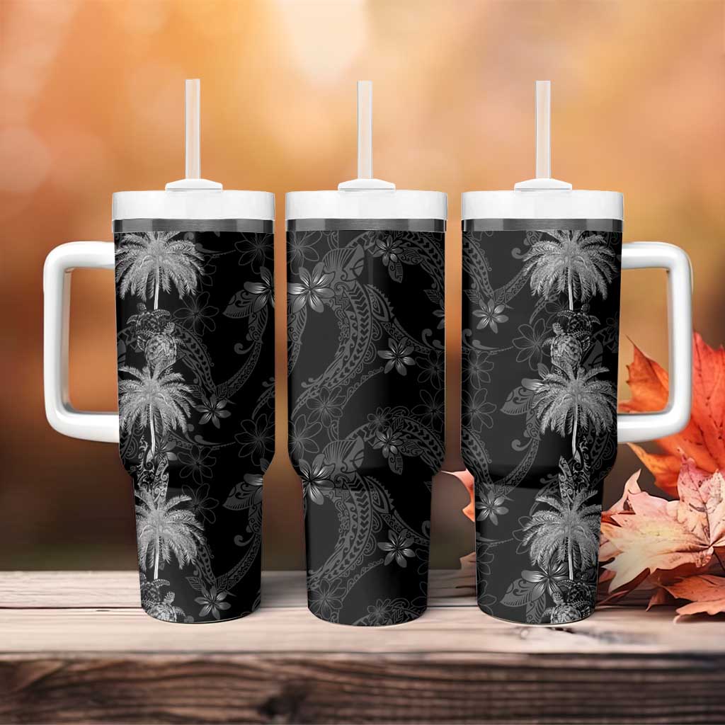 Hawaiian Honu And Surfboards Tumbler With Handle Silver Style - Polynesian Pride